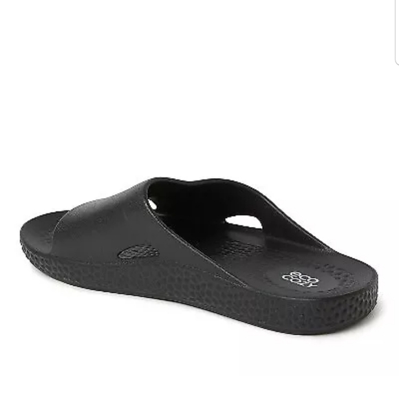 Dearfoams EcoCozy Men's Sustainable Comfort Slide Sandal - BLACK Size 8 - Picture 3 of 4